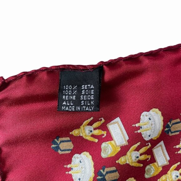 Chopard Red Silk Happy Birthday Pocket Square Scarf - Picture 4 of 6